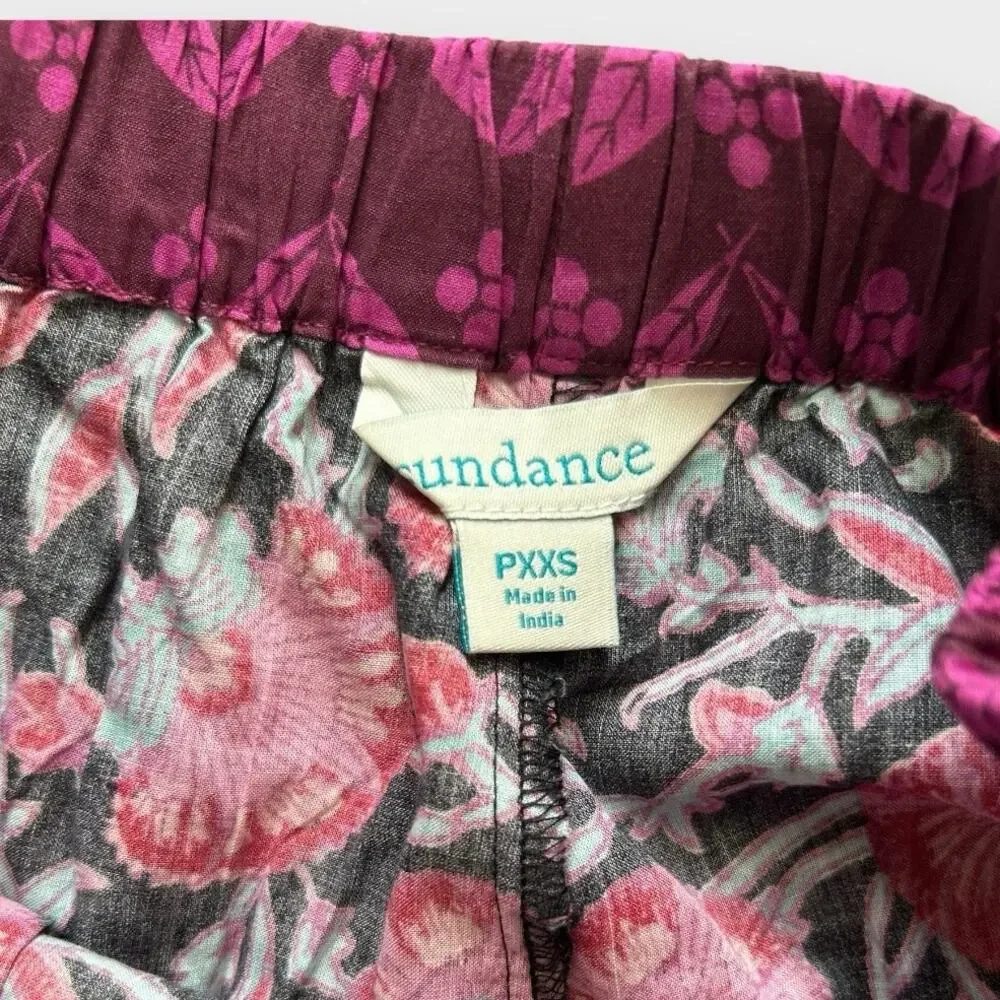 Sundance Leia Elastic Waist Pull On Floral Shorts Magenta Purple Womens XXS Boho